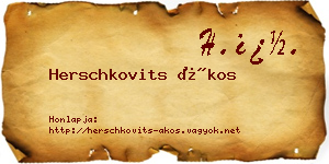 Herschkovits Ákos névjegykártya